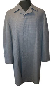 Best Coat Company Boston Season Mates All Weather Blue Houndstooth Coat Men 42 S - Picture 1 of 9