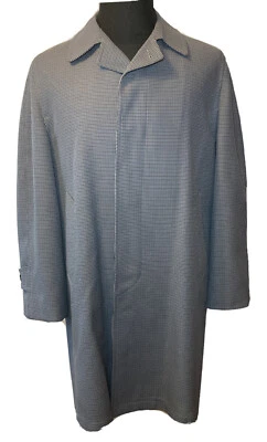 Abrigo Best Coat Company Boston Season Mates All Weather azul pata de gallo para hombre 42 S Foto 1 de 4