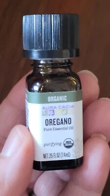 NUEVO Aceite esencial de orégano orgánico Aura Cacia 0,25 fl oz sin abrir Foto 1 de 4