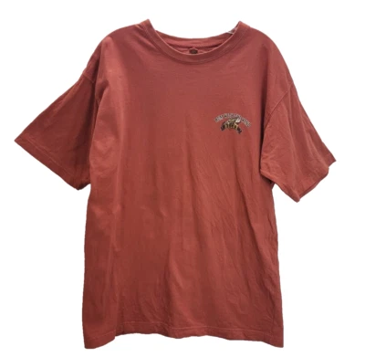 Newport Blue T Shirt Men's Large Orange Bleach Acid Wash Rum With The Wind Relax Foto 1 de 4