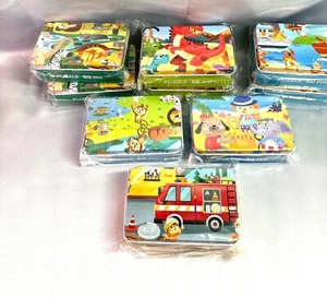 Assorted Childrens 60-Piece Puzzle Sets In Decorative Metal Tins - Picture 1 of 3