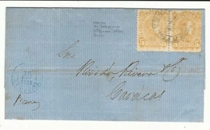Venezuela: 1882; Scott 58, espectacular cubierta, sello delantero y trasero, EBV383 - Imagen 1 de 4