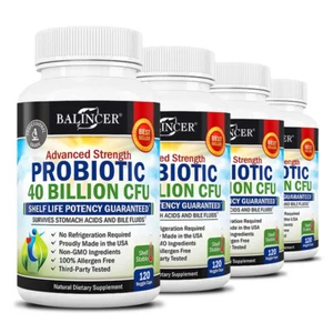 Probióticos para la salud intestinal 40 mil millones de UFC Acidophilus cápsulas apoyo digestivo - Imagen 1 de 12