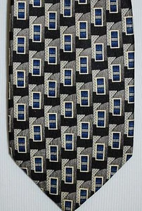 Louis Roth Men's Necktie Tie - 100% Silk - 61" Long - Blue Black & Gray - Picture 1 of 1