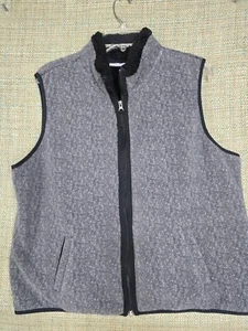 Croft & Barrow Women's XL Lined Vest Full Zip Grey Black Lined - Picture 1 of 8