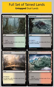 MTG TAINT / BLACK Dual Lands - Set of 4 TAINTED Field Isle Peak Wood - MTG - Picture 1 of 5