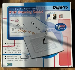 DigiPro Drawing Tablet WP8060 8" x 6" USB Graphics Tablet Cordless New & Sealed - Picture 1 of 6