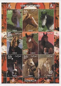 CHINESE HOROSCOPE YEAR OF THE HORSE ANIMAL 2002 MNH STAMP SHEETLET - Picture 1 of 1