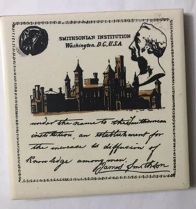 Smithsonian Institution Trivet Ceramic Accent Wall Tile 6x6 Washington DC USA AA - Picture 1 of 2