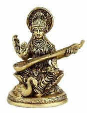 Saraswati Mata Messing Idol - Skulptur Hindu Göttin Von Wissen Musik Statue