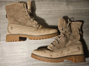 Timberland braun Wildleder Leder Teddy Fleece Jayne Klappstiefel Damengröße 10M - Bild 1 von 12