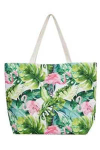 Tropical Flamingo Tote Bag Styline 20" x 15" x 5" bottom Fashion New - Picture 1 of 4