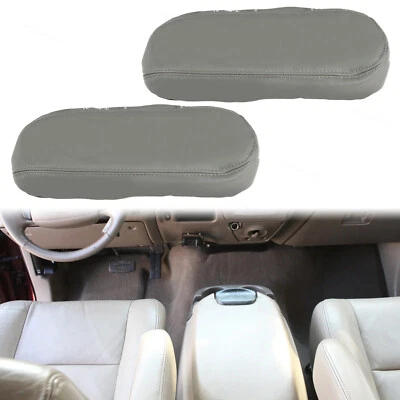 Capa de apoio de braço compatível com 2003-2007 Ford F250 F350 couro dianteiro driver cinza Lariat - Imagem 1 de 4