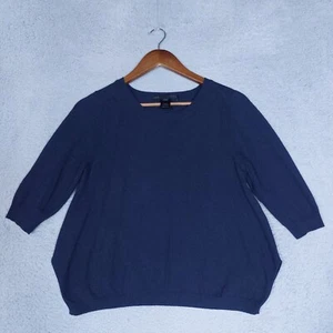 Marc by Marc Jacobs Sweater Women's Medium Blue Knit 3/4 Sleeve Classic Preppy - Picture 1 of 11