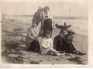 BM211 Fotokarte Vintage Karte RPPC Gruppe Strand Meer Strand Pornichet  - Bild 1 von 1