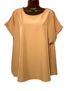 Blusa Shein Curve Mujer Manga Corta Marrón Cierre Botón Trasero Talla 3XL - Imagen 1 de 11