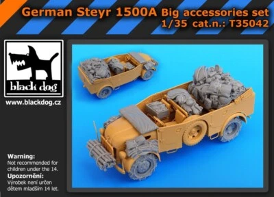 BLACK DOG SET ACCESSORI IN RESINA PER GERMAN STEYR 1500A BIG SET  1:35 T35042 - Immagine 1 di 4
