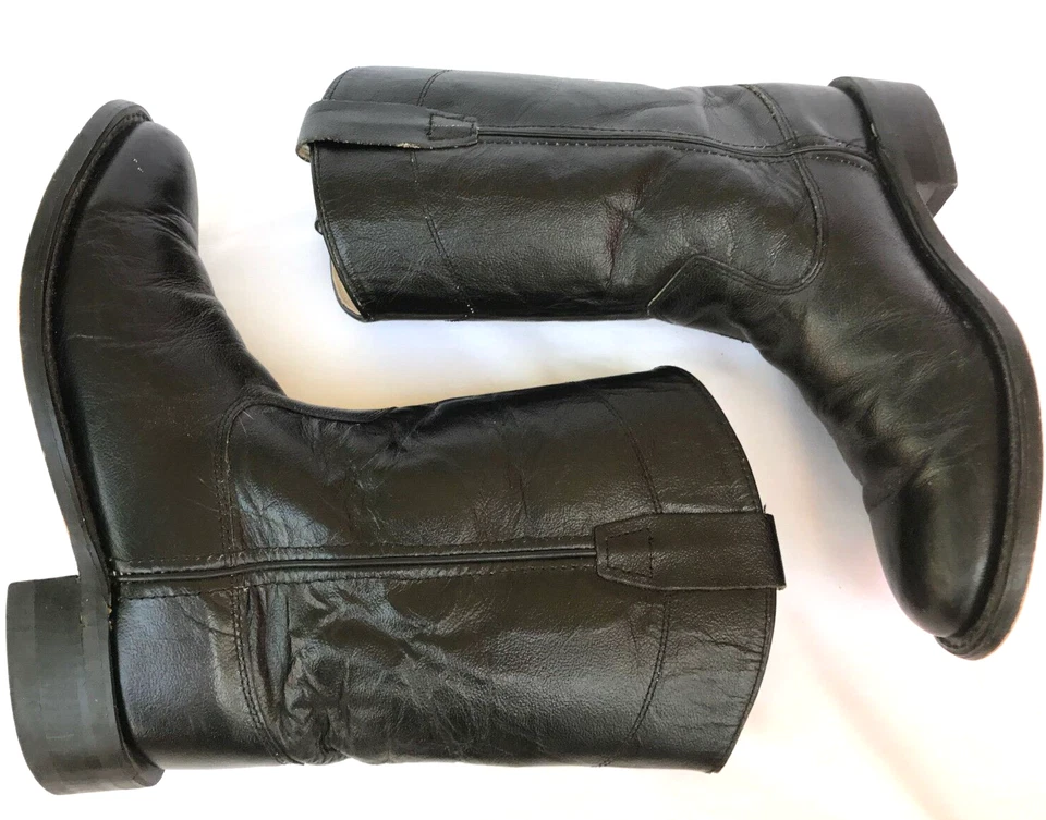 Old West CRY4110G Black Leather Roper Western Cowboy Boots EU 40 Youth 7.5 - Image 1 of 4