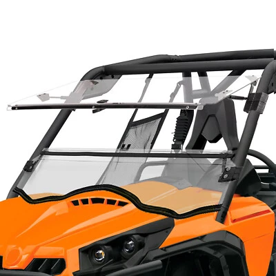 New Flip Windshield For 11-20 Can-Am Commander 800 / 1000/MAX Scratch Resistant - Image 1 of 4