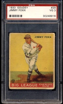 Goudey Jimmy Foxx 1933 #29 PSA 3 bien centrado Foto 1 de 3