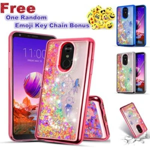 For LG Stylo 4/Stylus 4 2018 Glitter Sparkle Liquid Quicksand Clear Thin Case - Picture 1 of 13