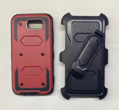 Funda con clip para cinturón roja para Galaxy J3 Prime/J3 Mission/J3 Eclipse/J3 Luna Foto 1 de 4
