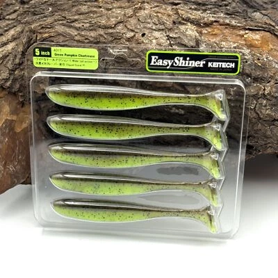 Keitech 5 Easy Shiner Green Pumpkin / Chatreuse 5 Stück 12,5cm 11g 5" UV Aktiv - Bild 1 von 3
