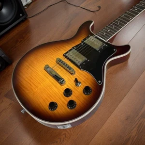 Guitarra Eléctrica De Colección Sunburst Color Llama Arce Superior Puente Tune-O-Matic - Imagen 1 de 5