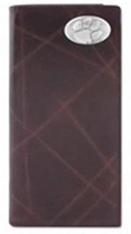 ZeppelinProducts CLE-IWT4-WRNK-BRW Clemson Secretary Wrinkle Leather Wallet Cover