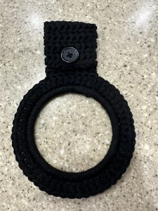 2 Black Towel Ring Holders Hand Crocheted - Picture 1 of 2
