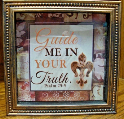 Shadow Box Christian Wall /Free-Standing Picture 7x7 GUIDE ME IN YOUR TRUTH  961 - Image 1 of 4