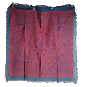 Bufanda Chal Calentador Cuello 38 pulgadas Cuadrado Paisley Jacquard Cubierta Cabeza Rojo Azul - Imagen 1 de 12