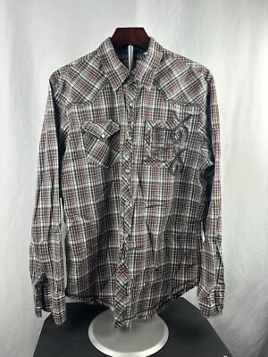 Vintage Guess Jeans Men’s Multicolor Plaid Western Button-Down Shirt Size Large - Image 1 of 4