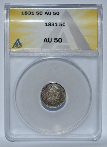 1831 Capped Bust Half Dime  ANACS  AU 50 Cover