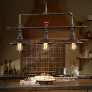 Vintage Pendant Lighting Pipe Kitchen Island Lighting Chandelier Lamp Fixture - Picture 1 of 5