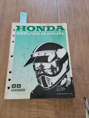 Manual de servicio vintage OEM concesionario Honda 1988 NX650 61MN900 "155" Foto 1 de 3
