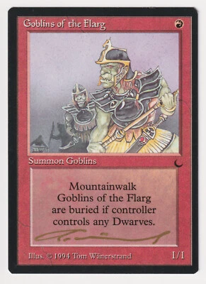 Gold Signed Goblins of the Flarg HP The Dark Artist Tom Wanerstrand MTG Magic! - Image 1 of 2