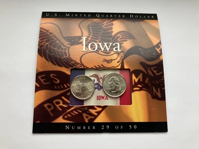 State Quarters Coins of America US Minted Quarter Dollar #29 Iowa 2004 - Image 1 of 4