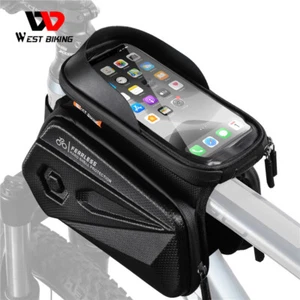 WEST BIKING Bike Bicycle Top Tube Front Frame Bag Cycling Phone Bag Waterproof - Picture 1 of 26