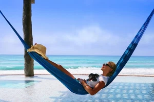 New Luxury Handmade Mexican Camping Hammock Single Person Hiking Travel Cotton - Picture 1 of 9