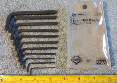 Vtg Craftsman 11-pc Metric Hex Key Allen Wrench Set Made In USA - Image 1 of 4