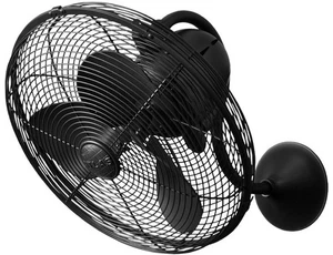 Matthews LL-BK Laura 16" Outdoor Wall Fan with Remote Control, Matte Black New - Picture 1 of 2