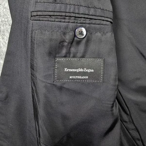 Ermenegildo Zegna Multiseason Mens Black Blazer Surgeon Cuffs Size US 46L Italy - Picture 1 of 19