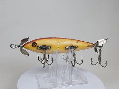 De colección Heddon Dowagiac 150 5 ganchos Minnow, plataforma de asiento de inodoro, estampado-??, ¡Duro!! Foto 1 de 4