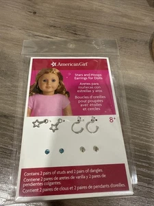 NEU American Girl Puppe STERNE & CREOLEN OHRRINGE Silber Strass Ohrstecker - Bild 1 von 2