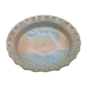 Vintage Alatoria Studio Art Pottery Deep Dish/Pie Multi Color Glaze 10"Dx 2.25"H - Picture 1 of 8