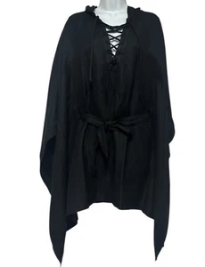 Chaser) dress cape with a cap and a drawstring in front to put it on Black SZ XS - Picture 1 of 8