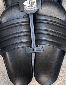 Unisex Athletic Works Black Tunnel Slides, Size 8 - Picture 1 of 6