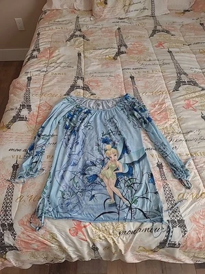 Camisa Campanilla Disneyland Walt Disney World Manga 3/4 Azul Mediana Foto 1 de 4