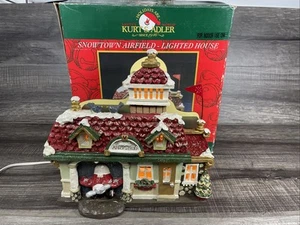 Kurt S Adler Snowtown Airfield Lighted House Christmas Village w/ Box - Picture 1 of 8